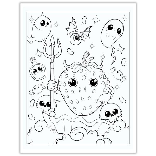 Creepy Kawaii Pastel Goth Coloring Book Page1