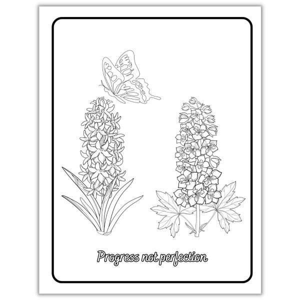 Mom Flowers Affirmations Coloring Book Page1
