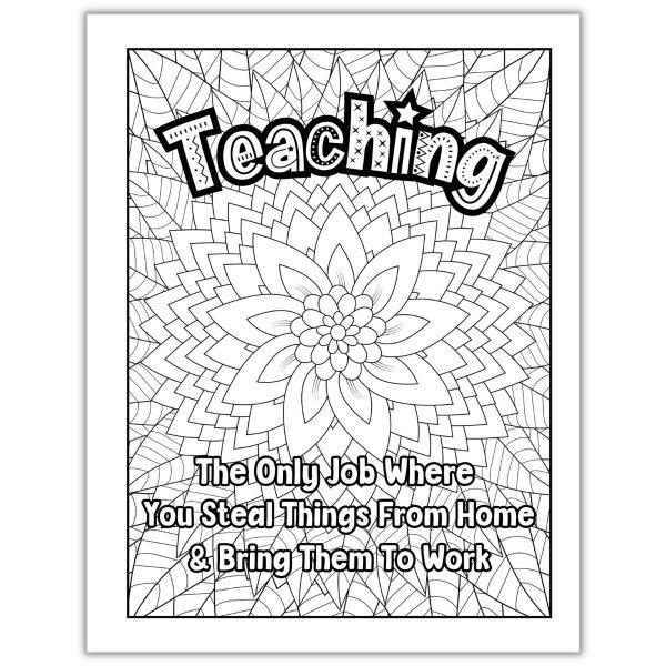 Things I Want Say At Work Coloring Book Teacher Page1