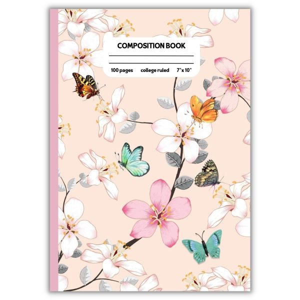 Butterfly College Ruled Notebook